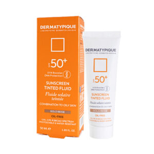 کرم ضد افتاب رنگی بژ طبیعی +SPF50 مخصوص پوست های چرب درماتیپیک